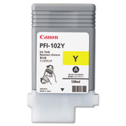 (Спец.цена) Оригинальный струйный картридж Canon PFI-102Y 0898B001 для Canon imagePROGRAF iPF605/ iPF610/ iPF650/ iPF655/ iPF710/ iPF750/ iPF755/ LP17/ iPF510, желтый, 130 мл.