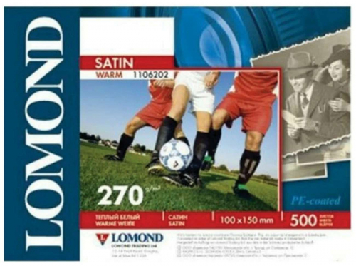 Фотобумага LOMOND Односторонняя Satin Warm для струйной печати, A6, 270 г/м2, 500 листов.