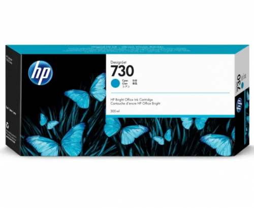 (Спец условия) Оригинальный струйный картридж HP 730  P2V68A голубой (300 мл)