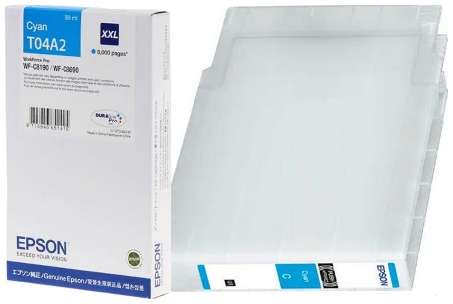 Оригинальный картридж Epson C13T04A C13T04A240 (8000 стр., синий)