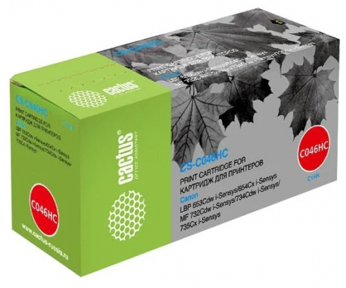 Картридж лазерный Cactus CS-C046HC 046 H C голубой (5000стр.) для Canon LBP 653Cdw/654Cx/MF732Cdw/734Cdw/735Cx