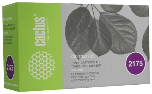 Картридж лазерный Cactus CS-TN2175S TN-2175 черный (2600стр.) для Brother HL-2140/2150/2170
