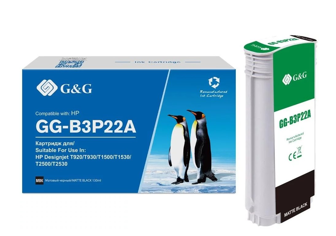 Картридж струйный G&G GG-B3P22A (130 мл., матовый черный)