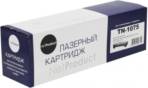Совместимый тонер-картридж NetProduct (N-TN-1075) для Brother HL-1010R/1112R/DCP-1510R/MFC-1810R, 1K