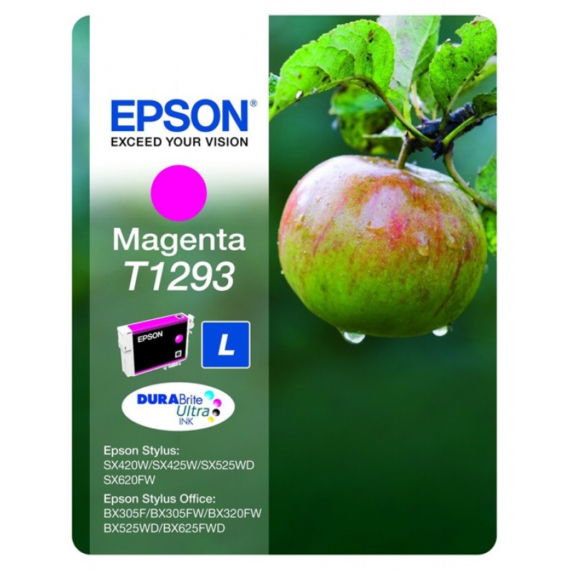 Оригинальный картридж Epson T1293 C13T12934012 (395 стр., пурпурный)