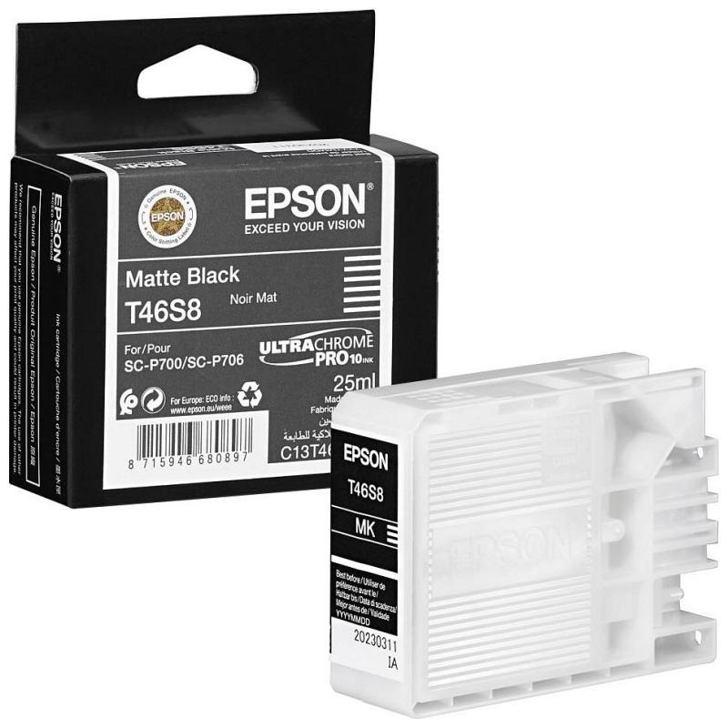 Оригинальный картридж Epson T46S C13T46S800 (25 мл., черный (матовый))