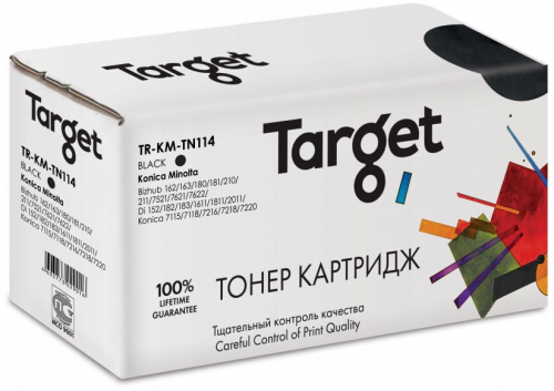 Совместимый тонер картридж TARGET TN 114 (TR-KM-TN114) для Konica Minolta Bizhub 162/163/180/181/210/211/7521/7621/7622/Di 152/182/183/1611/1811/2011/Konica 7115/7118/7216/7218/7220