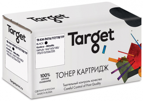 Совместимый тонер картридж TARGET TN 116/117/118/119 для Konica Minolta bizhub 164/165/184/185/195/215/218/226/235/7718