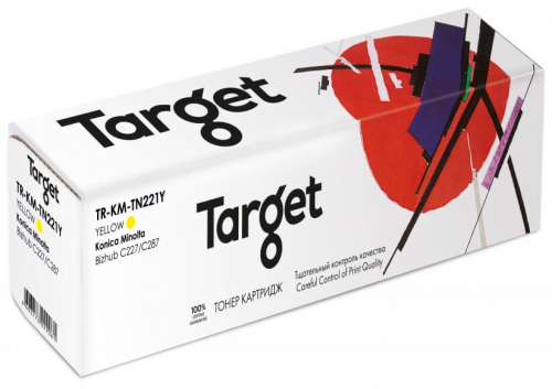 Совместимый тонер картридж TARGET TN 221 (TR-KM-TN221Y) Yellow для Konica Minolta  bizhub C227/C287