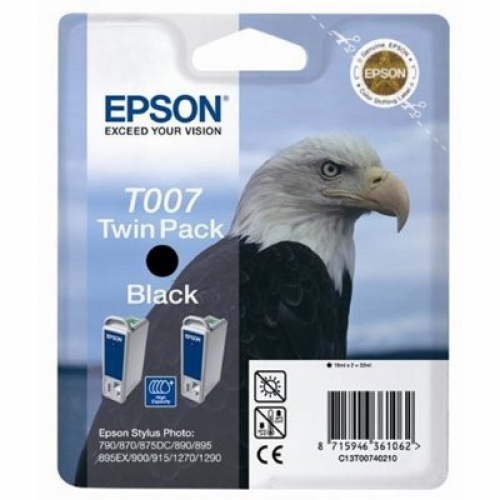 (Спец условия) Оригинальный картридж EPSON T007 Twin Pack (2 * 540 стр., черный)