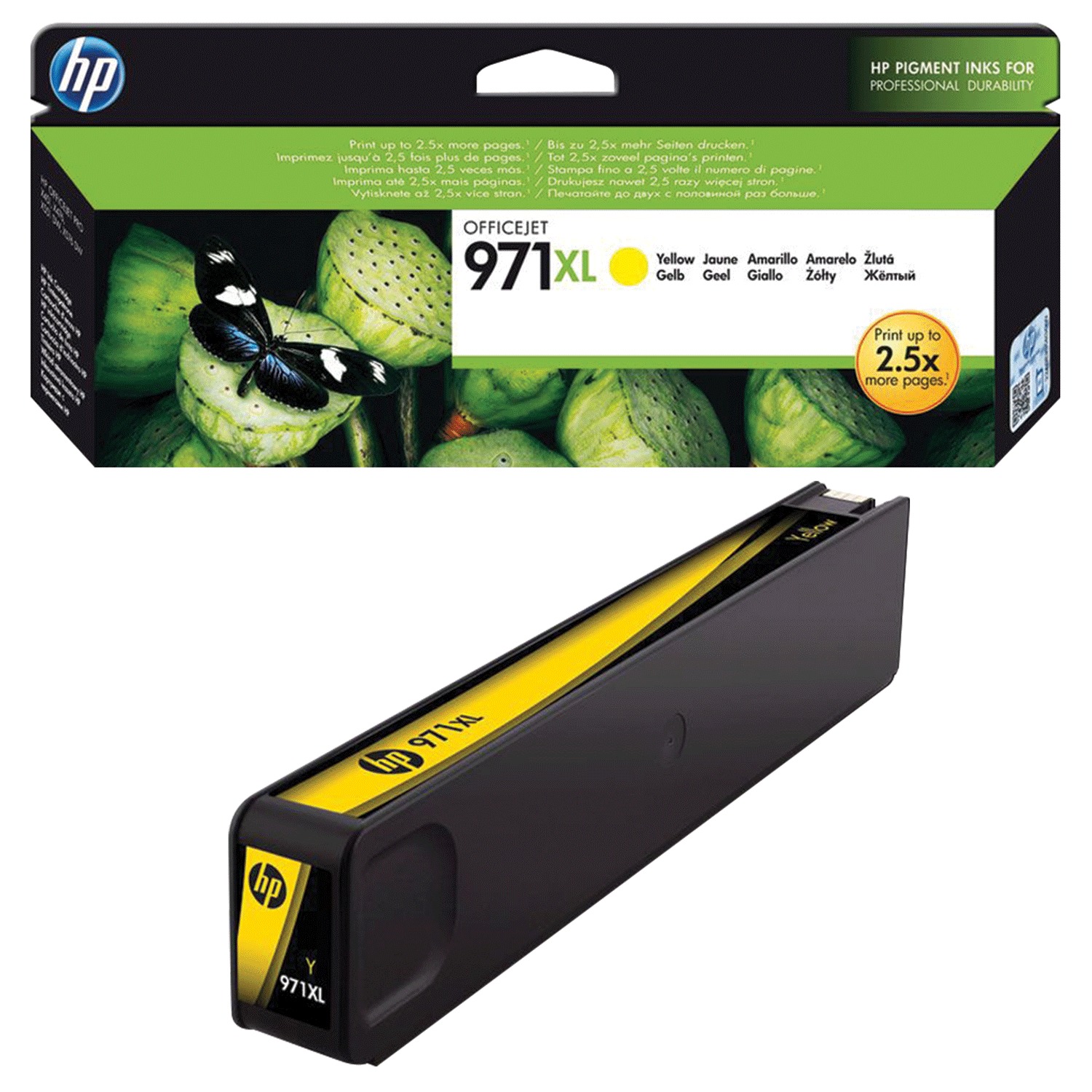 Оригинальный струйный картридж HP CN628A (971) (6600 стр., желтый)