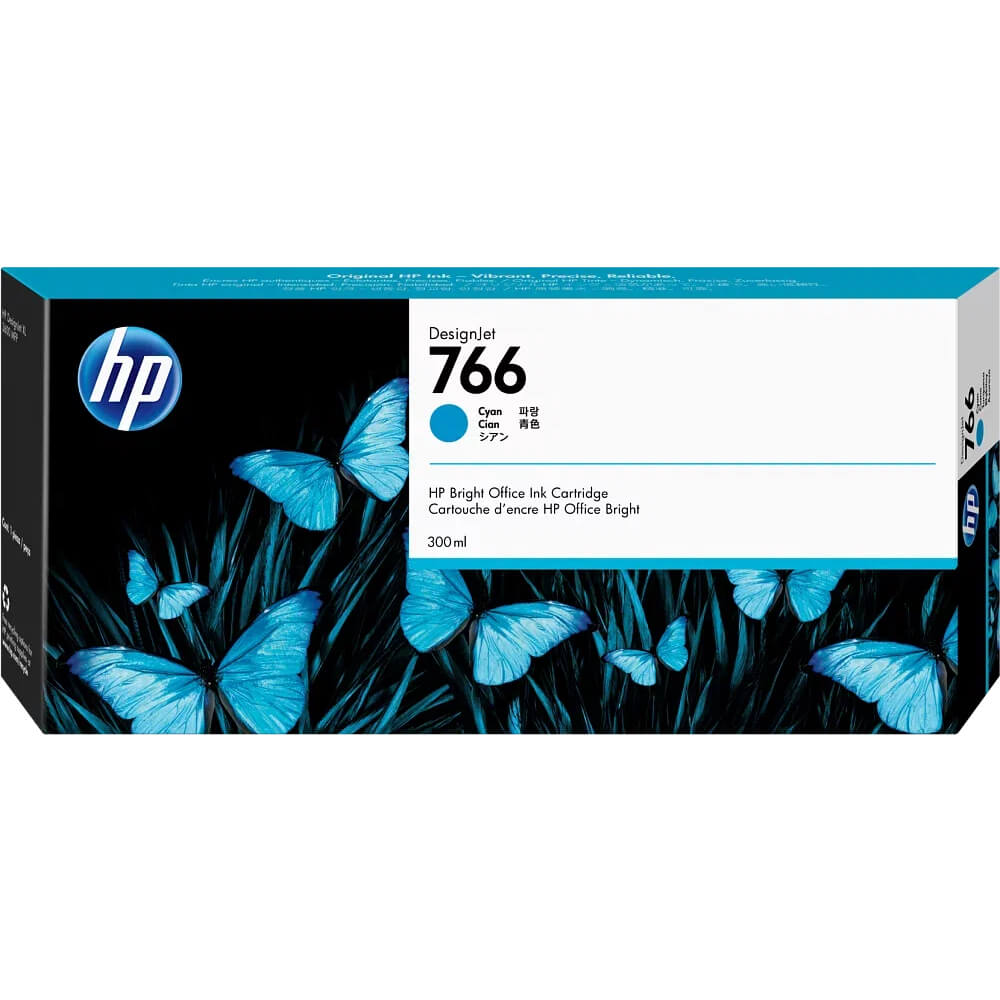 Оригинальный картридж HP 766 P2V89A для HP DesignJet XL 3600 MFP, 300 мл, голубой