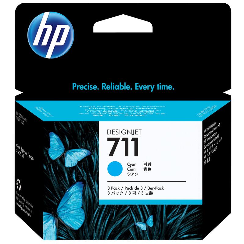 Оригинальный струйный картридж HP CZ134A 3-Pack (711) (29 мл., голубой)