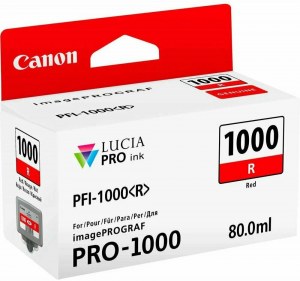 Оригинальный картридж Canon PFI-1000R 0554C001 (80 мл., красный)