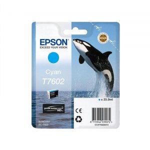 Оригинальный картридж Epson T7602 C13T76024010 (26 мл., синий)