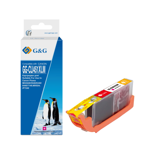 Совместимый картридж G&G NC-CLI451XLM CLI-451XL М пурпурный (10.2мл)